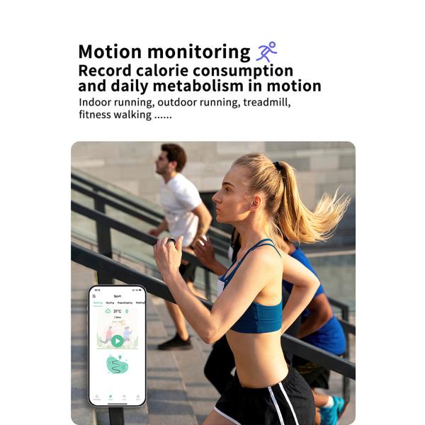 Heart Rate Monitor Bluetooth Fitness Health Tracking Smart Ring Blood Oxygen Sleeping Monitor Ring