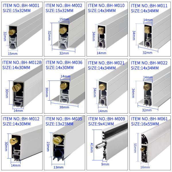U Type Automatic Door Bottom Seals 915mm Fire Retadant Concealed Drop Down Seal