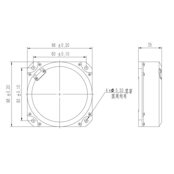 RS232 Output Angular Velocity Sensor Industrial Single Axis Gyro 98*98* 35mm JT98D