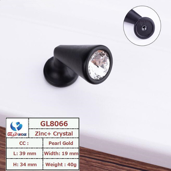 Gold diamond Drawer Handles And Knobs 96mm Black Dresser Pulls acrylic kitchen cabinet handle