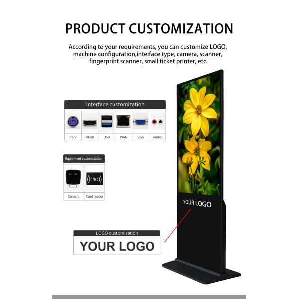 65 Inch Floor Standing Digital Signage Kiosk Totem Advertising Player