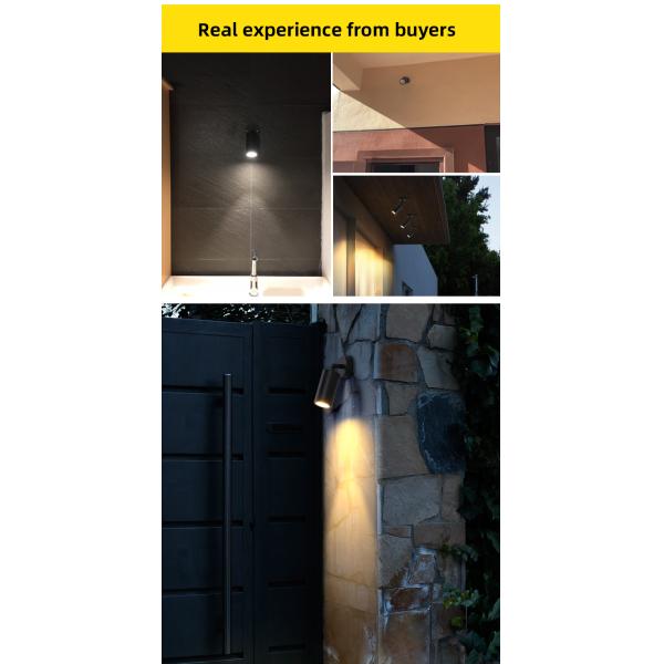 Round Outdoor Sensor Switch 5 Gang Solar Square Waterproof Two Side Touch Up Down Lamp Aluminum LED Wall Light