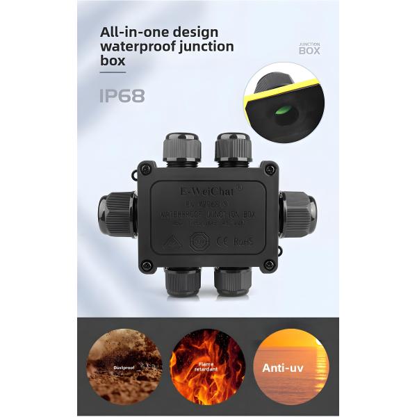 Waterproof Through-Type Junction Box - 1 In 5 Out Cable Gland Connector
