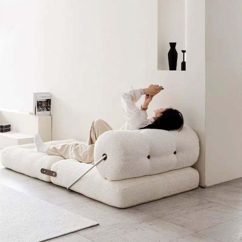 2025 New Single Modular Recliner Lazy Sofa Bed Foldable Floor Sofa Cloud Couch Compressed Tufted Upholstered