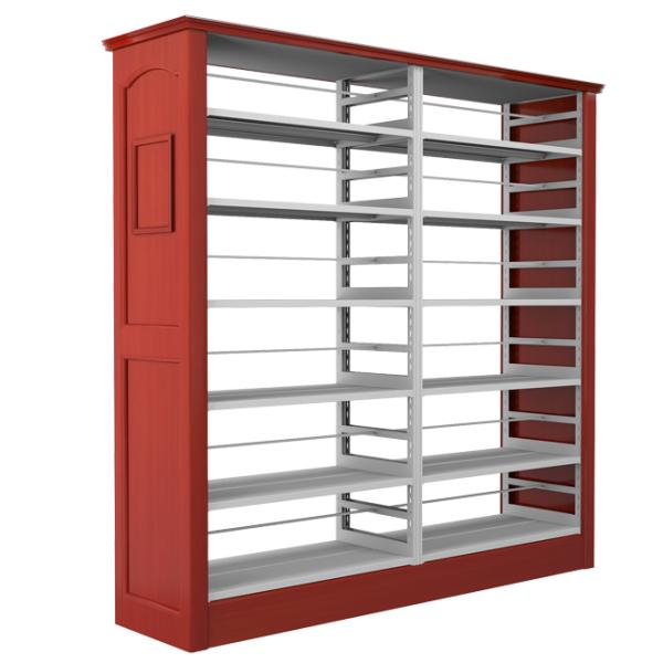 Wooden Plate 6 layers Bookstore Metal Shelves