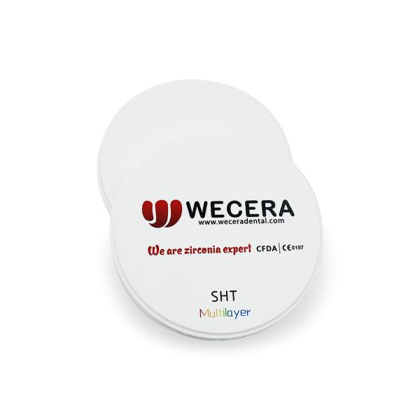 98mm SHT Multilayer Zirconium Oxide Ceramic 46% Translucent Dental Lab Material