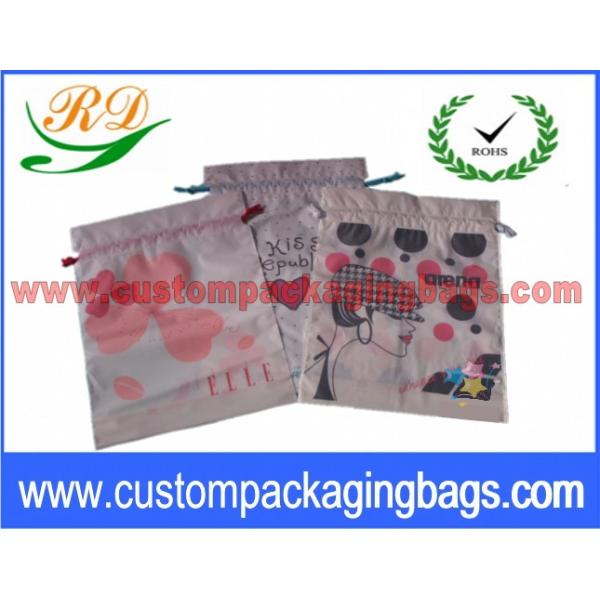 Colorful HDPE Material Drawstring Plastic Bags with Bottom Retail or Clothes Packaging