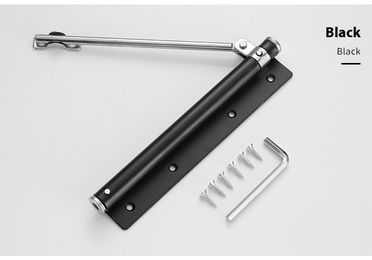 Modern Design Lightweight Stainless Steel Automatic Door Closer Adjustable Speed 180 Opening Invisible Door Spring Bathroom