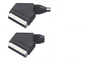 China AC 1000 V / min 1 Amp RCA Cable Adapters 21 Pin Scart Connector PP Material on sale