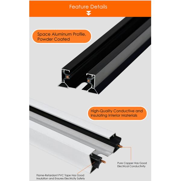 Thickened 2 Wire Aluminum Track Rail 1m 1.5m 2m 3m