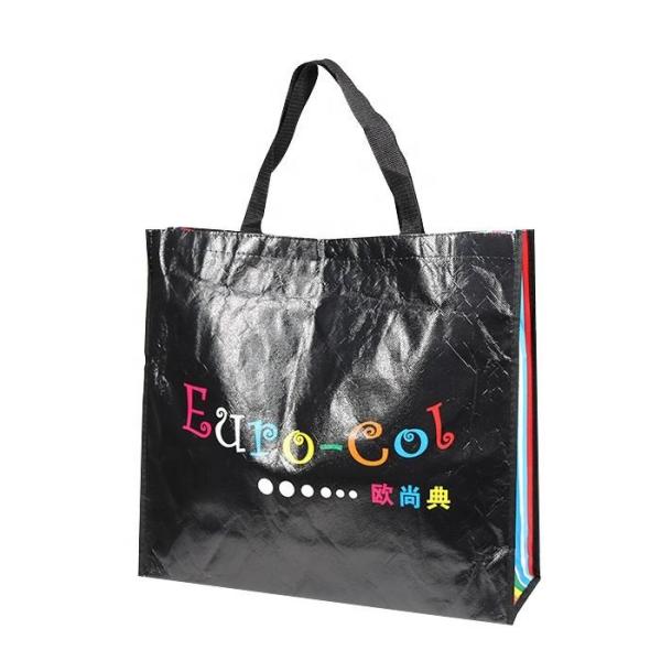 Custom promotion shopping tote handle lamination pp woven bag