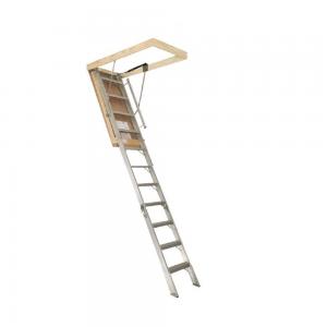 China Anti Slip Feet Home Aluminium Loft Ladder , Collapsible Telescopic Attic Ladder on sale