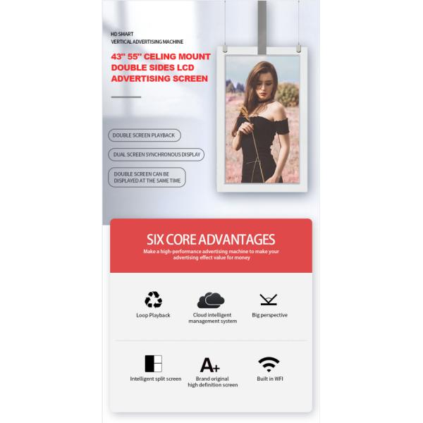 Double Side Transparent LED Display 43″ 700cd/M2 Wifi Android Version