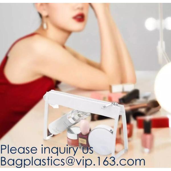 Wholesale Travel Transparent Bag Promotion Gift Cosmetic Bag Clear EVA Makeup Pouch,PVC/EVA cosmetic bag, PVC wine bag,