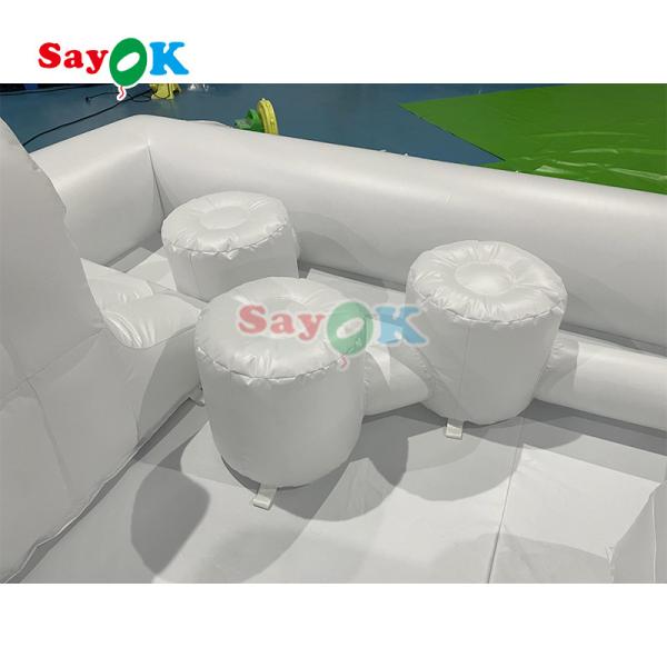 Customized Fashionable Mini White Splash Pad Water Park Inflatable Obstacle Course Playground Castle Slide Combo