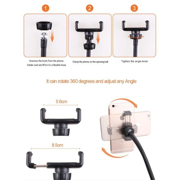 Remote Control 6500K 10cm Flexible Selfie Phone Ring Light