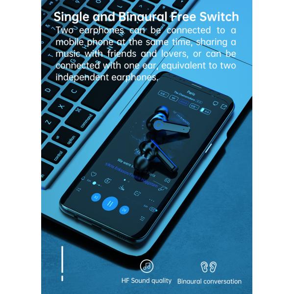 CE ROHS Bluetooth Stereo Earbuds Auto Pairing 180H Playtime