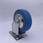 Rubber Wheel 4 Inch Silent Rolling Stainless Plate Swivel Caster