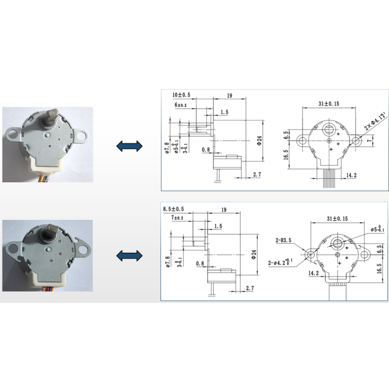 High Precision 24BYJ48 12V DC Reduction Stepper Motor 5 Wire