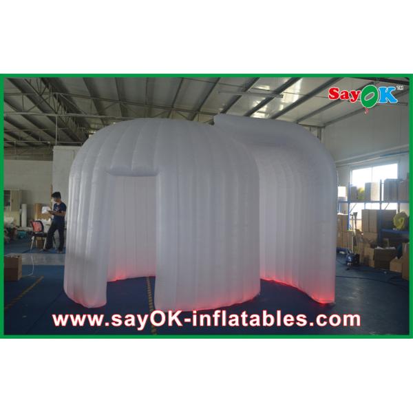 Photo Booth Decorations Giant Oxford Cloth Led Inflatable Photo Booth With 2 Doors White
