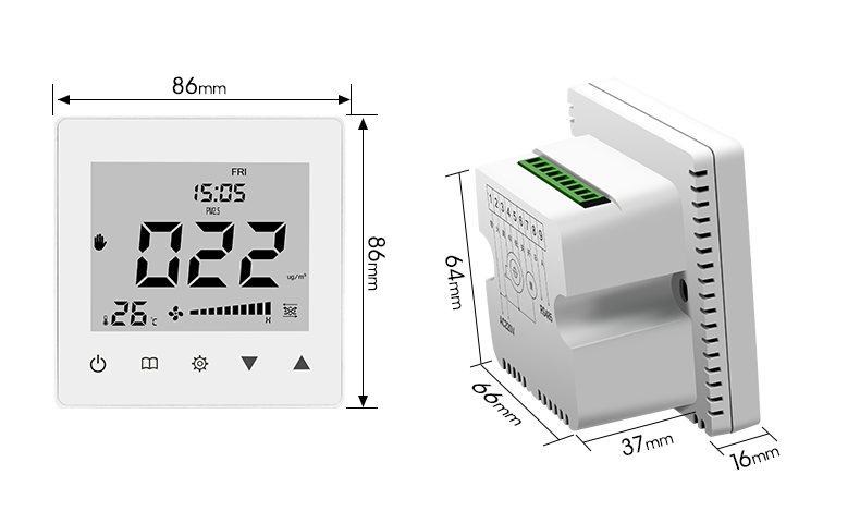Wall Mounted Fresh Air System Controller Indoor Programmable Timing Smart Vent Controller