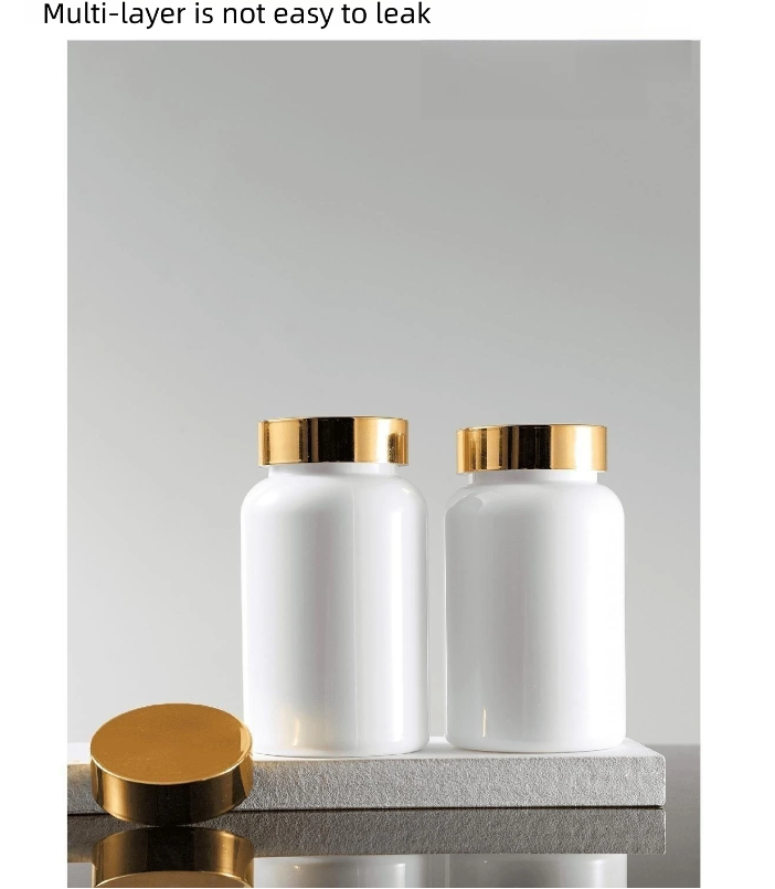 Custom Factory Food Grade 140-300ml White Pet Plastic Supplement Pill Capsule Tablet Chewing Gum Bottles With Flip Top God Cap