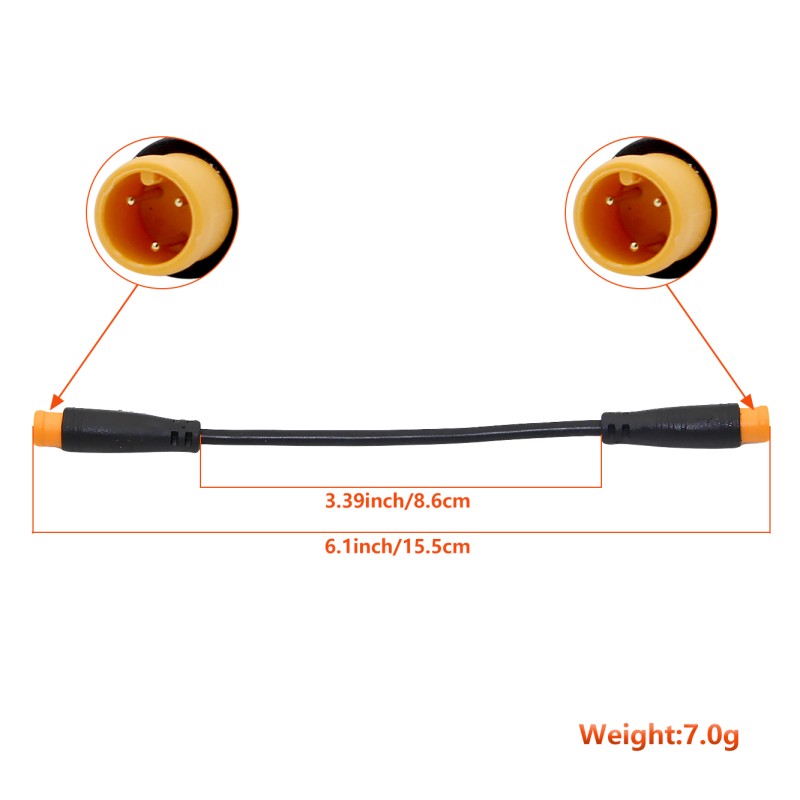 IP67 Waterproof 3 Pin E-Bike Extension Cable Connector Wire for Throttle Gear Sensor Brake Lever Scooter Parts