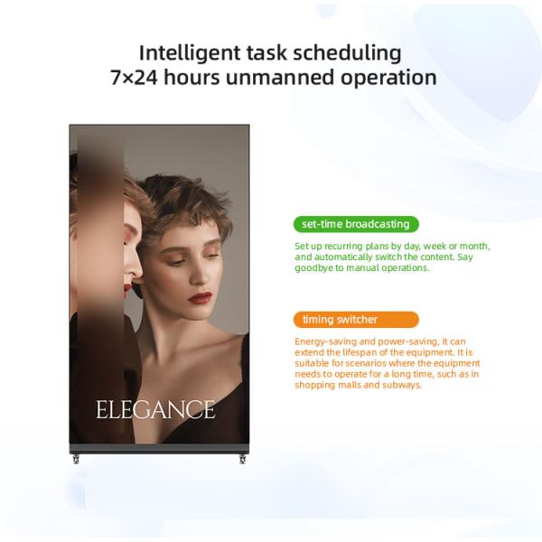 75' Floor Standing LCD Digital Signage Poster Display LCD Splicing Screen for Shopping Mall Events Elevators IP65 Floor Stand