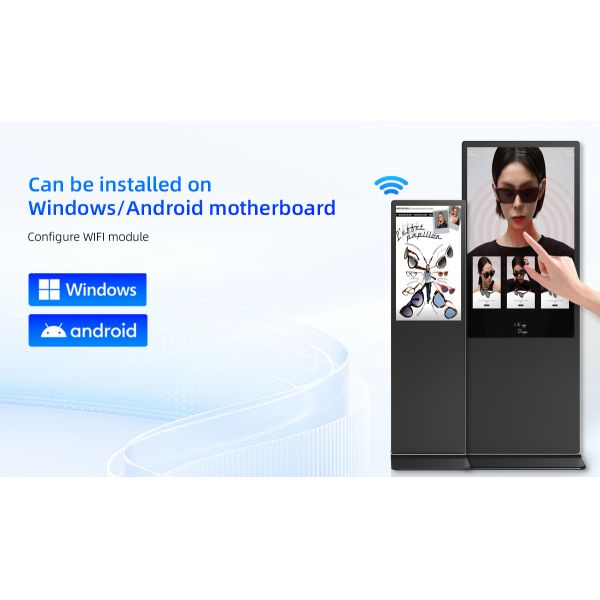 IR Touch LCD Interactive Touch Screen Digital Signage 65" Floor Standing Android 11