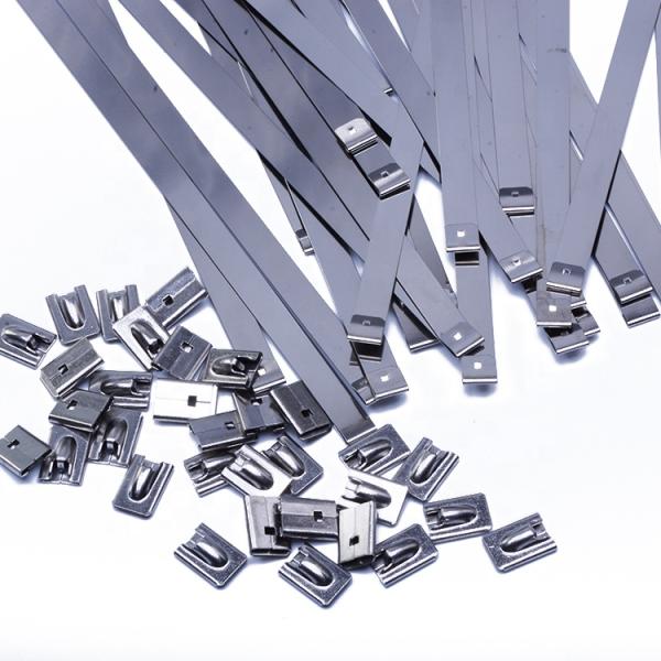 11.8inch White 304 Stainless Steel Cable Ties Self-locking Metal Zip Ties for Corrosion Resistant and Secure Wrap