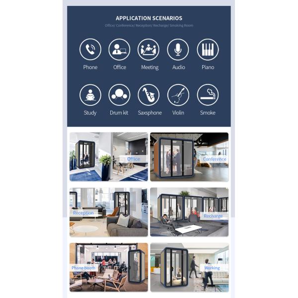 Movable Modular Soundproof Call Booth Soundproof Booth Office With Air Ventilation System