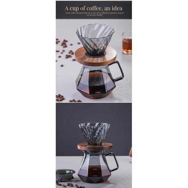 Office Drinkware Type Coffee Tea Sets Durable Transparent Borosilicate Glass Dripper