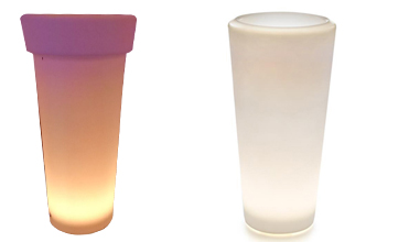 High Stand Led Flower Pots Uv Stable Polyethylene Material With Remote Control