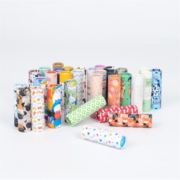 Empty Twist Up Lip Balm Lipstick Paper Tubes Packaging Custom Printing Eco Friendly