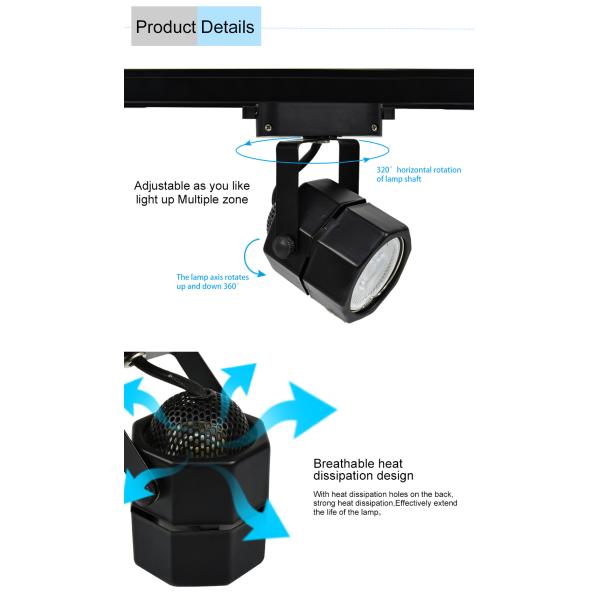 Exhibition Hall Clothing Store Track Light Housing Customized Hexagonal Gu10 / Mr16