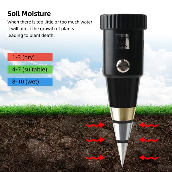 Portable Digital Handheld Soil PH Meter Convenient Moisture Meter For Gardeners Farmers