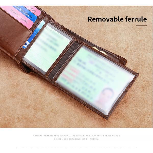 Customized Men's Slim Genuine Leather Wallet Rfid Holder Purse with Open Closure Type