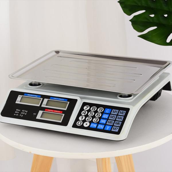 40kg High Accuracy Digital Electronic Food Weighing Scale for Supermarket and Household Battery Powered 1g Division