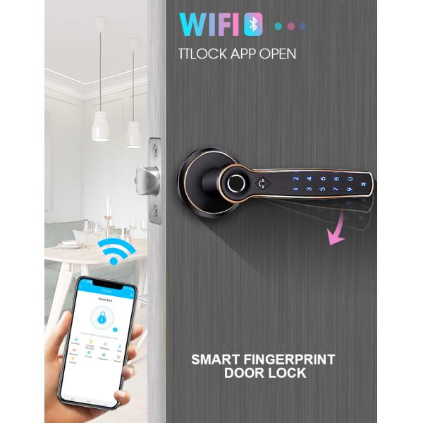 TTlock Fingerprint Bluetooth Smart Lock Keyless Zinc Alloy Handle
