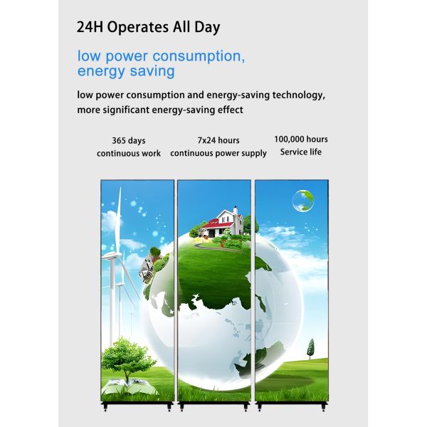 Customized Vertical Floor Stand Advertising Folding LED Mirror Display Poster Screen