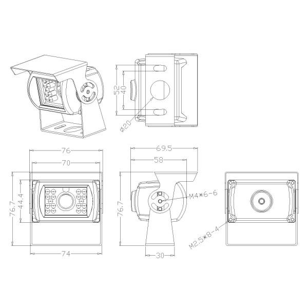 AHD 720P / 960P CMOS Bus Surveillance Camera for DVR, Wired Back-Up Camera System