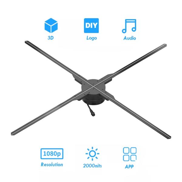 HDFocus 3d Hologram 100cm in the Air Advertising Display Outdoor Video Holographic Projector 3d Hologram Fan