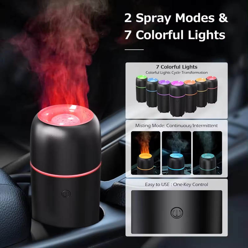 Mini Portable USB 100ml Household Aroma Diffuser Air Humidifier Mist Diffusor With Simulation Flame Night Light for Car