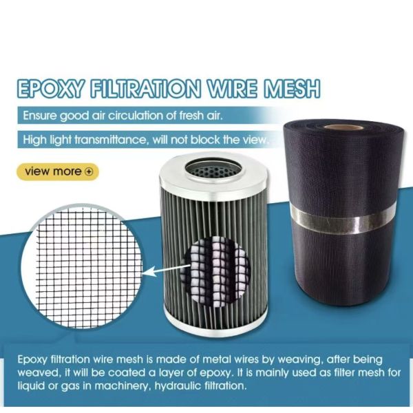 150m,300m,400m Length Hyd Oil Screen Epoxy Coated Mesh Std Mesh Plain Weave