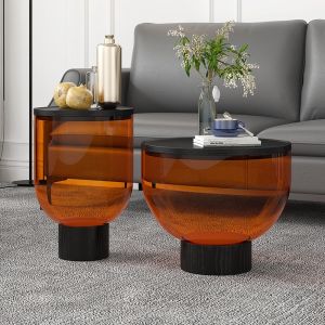 Buy cheap Round Tempered Glass Top Coffee Table OEM Bowl Coffee Table from wholesalers