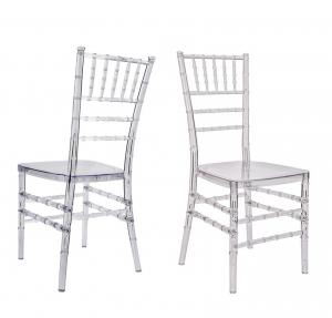 China Plastic Acrylic Clear Resin Tiffany Chiavari Dining Chair For Wedding on sale
