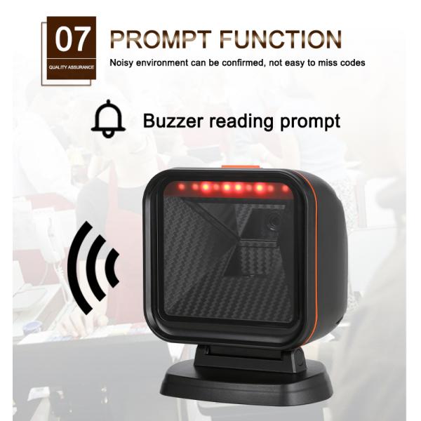 China Factory 1d 2d Barcode Scanner Desktop Table Top Omnidirectional Qr Code Reader for Supermarket