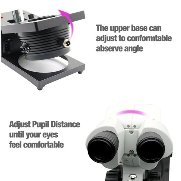 Jewelry Fable Swing Arm 7.0X Binocular Gem Microscope 95mm Distance