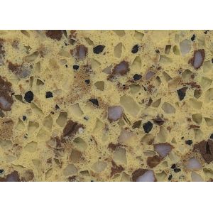 Wholesale SS606 Yellow Diamond Solid Quartz Countertops Strong Temperature Resistant from china suppliers