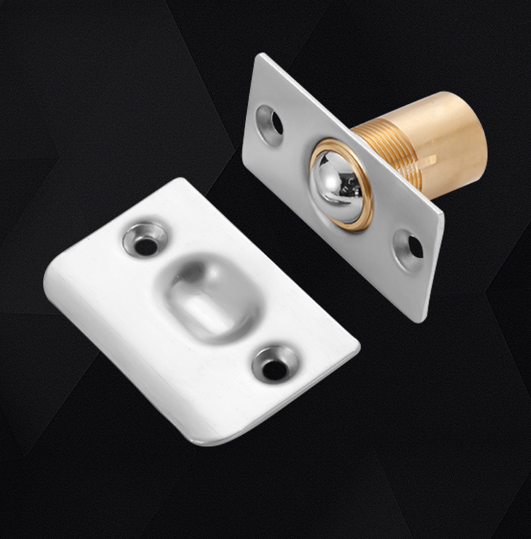 Modern Adjustable Door Stopper Stainless Steel Top Windproof Positioning Bead Invisible Buckle Spring Wood for Room Living Room